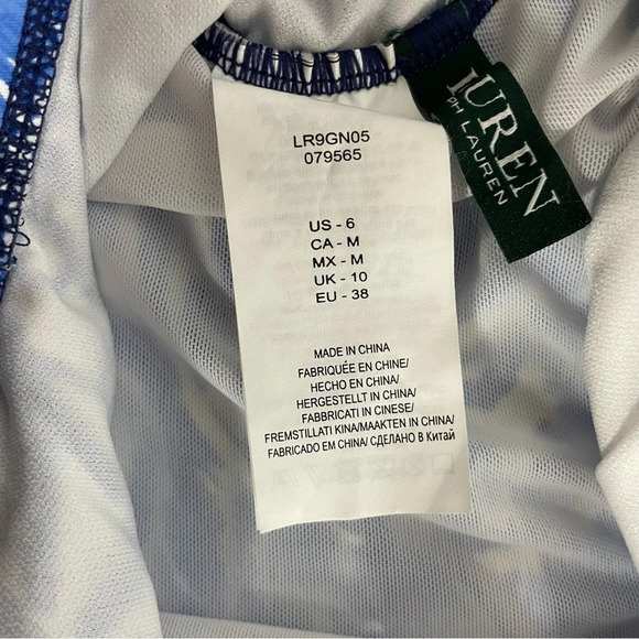 Lauren Ralph Lauren Bias Tribal Ikat Slimming Twisted One Piece - Picture 13 of 13